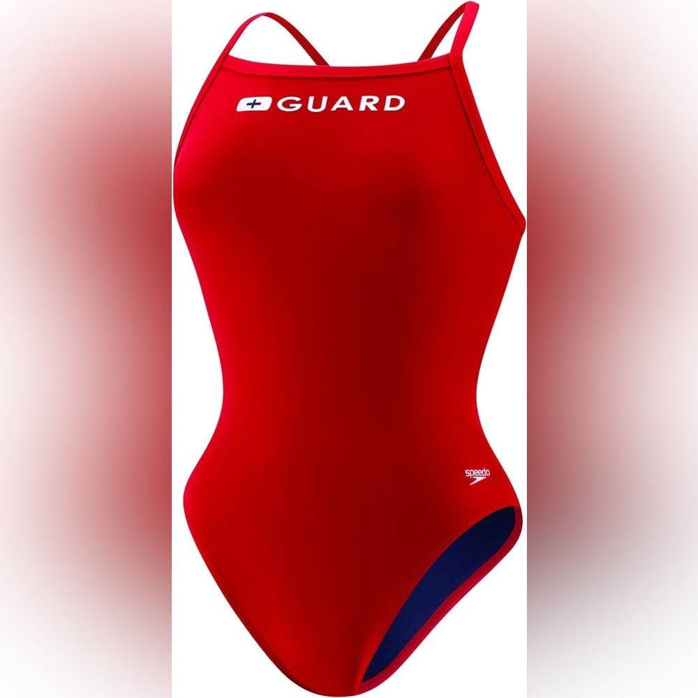 Speedo Red Guard One-Piece Swimsuit